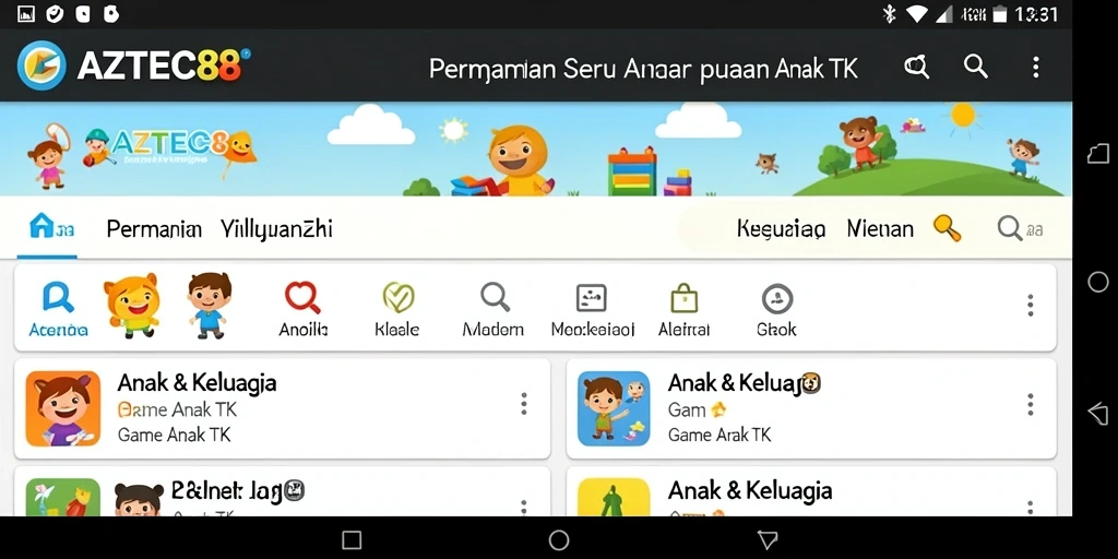Antarmuka gamifikasi yang ceria dan edukatif untuk anak-anak.
