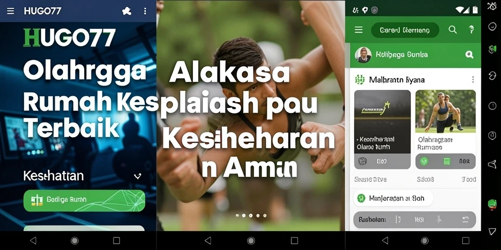 Tampilan antarmuka HUGO77 yang ramah pengguna untuk olahraga di rumah.