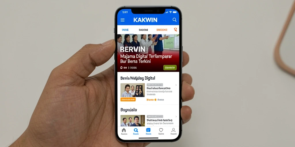 Tampilan antarmuka KAKWIN yang menghadirkan berita terkini.