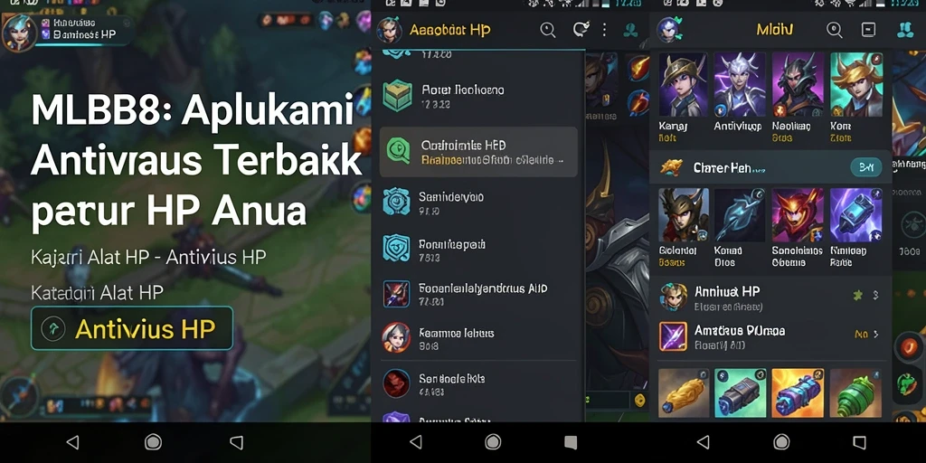Antarmuka aplikasi MLBB8 dengan fitur pemindaian dan pengaturan privasi yang mudah digunakan.