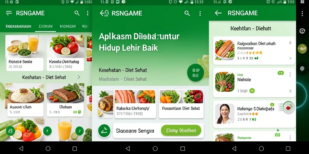 Antarmuka pengguna RSNGAME menampilkan fitur unggulan Diet Sehat.