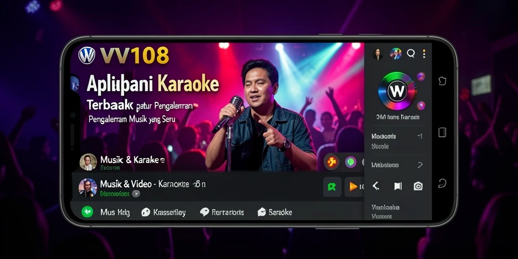 Tampilan antarmuka VW108 yang intuitif dan menarik bagi pengguna Karaoke.